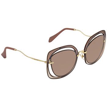 Miu Miu MU 54SS 64 Gradient Brown Mirror Silver & Brown 